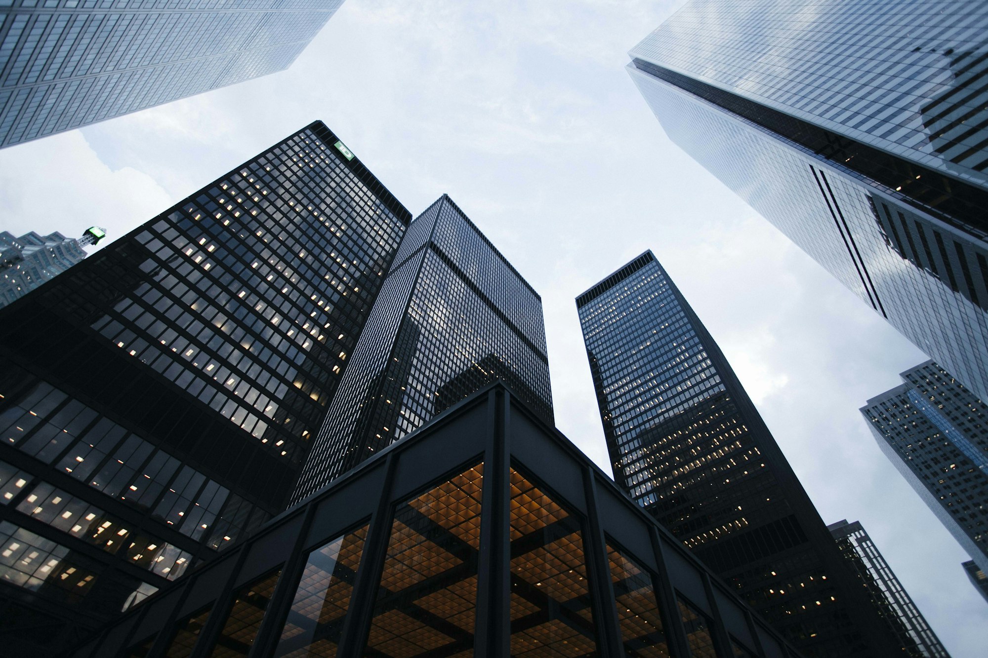 Urban skyline and commercial buildings